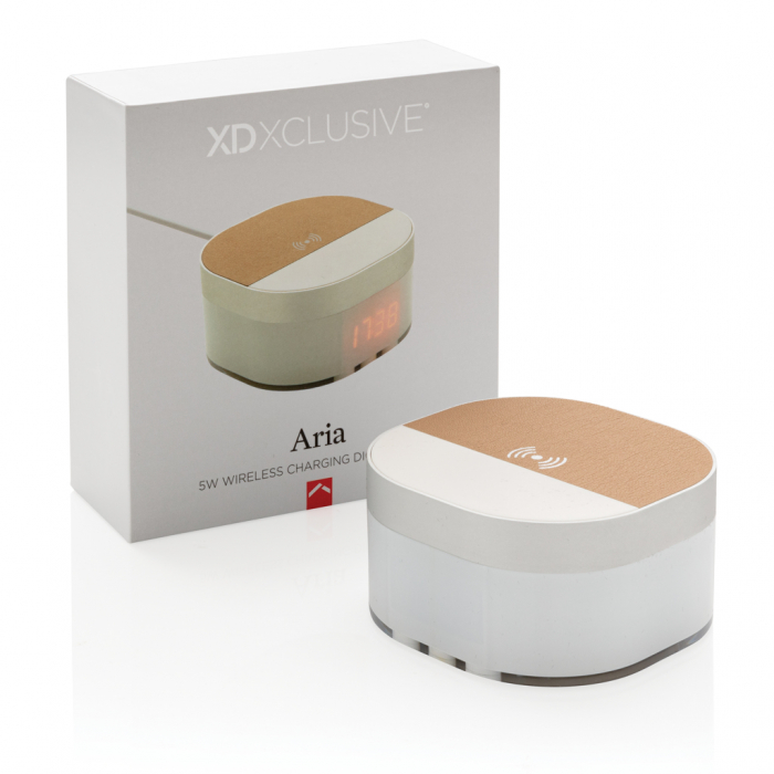 Ceas digital 5W cu incarcare wireless Aria, design nordic elegant [14]