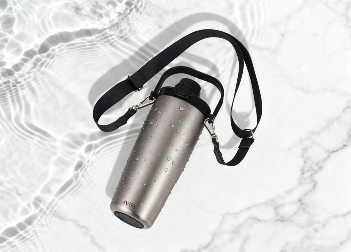 Pahar termos antiscurgere Avira Ayala RCS 600 ml, otel reciclat, purtare crossbody [11]