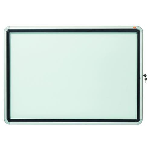 Avizier NOBO Premium Plus, exterior, otel emailat, 8x A4, usa, magnetic, alb [4]