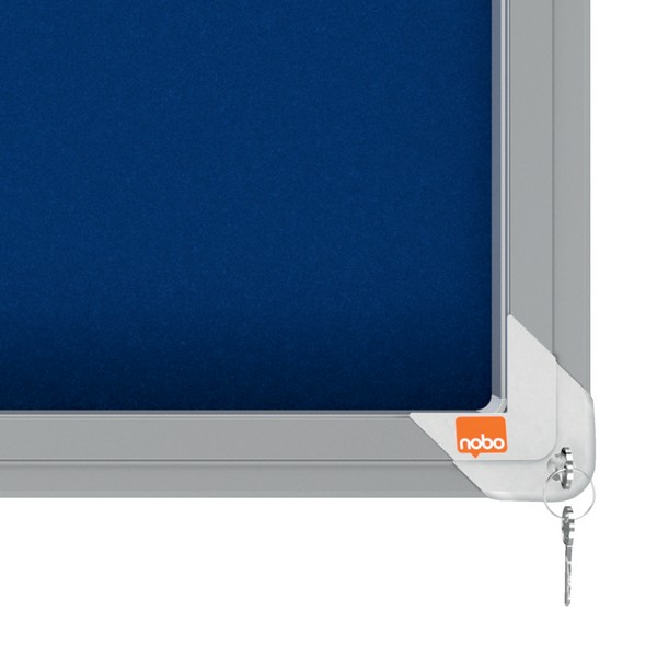 Avizier NOBO Premium Plus, interior, material textil, 12x A4, geam glisant si cheie [2]