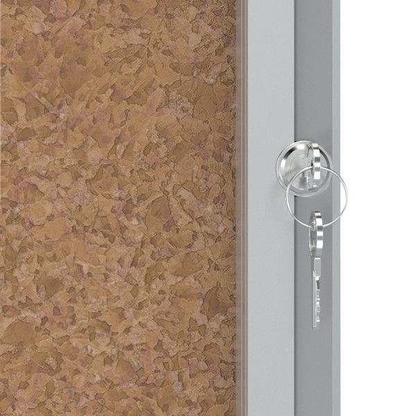 Avizier NOBO Premium Plus, interior, pluta, 6x A4, cu usa si cheie [2]