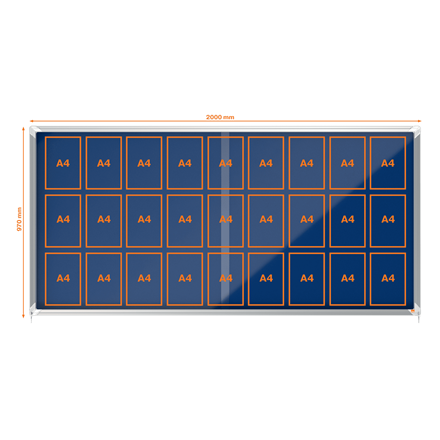 Avizier NOBO Premium Plus, interior, textil, 8x A4, geam glisant, albastru [9]