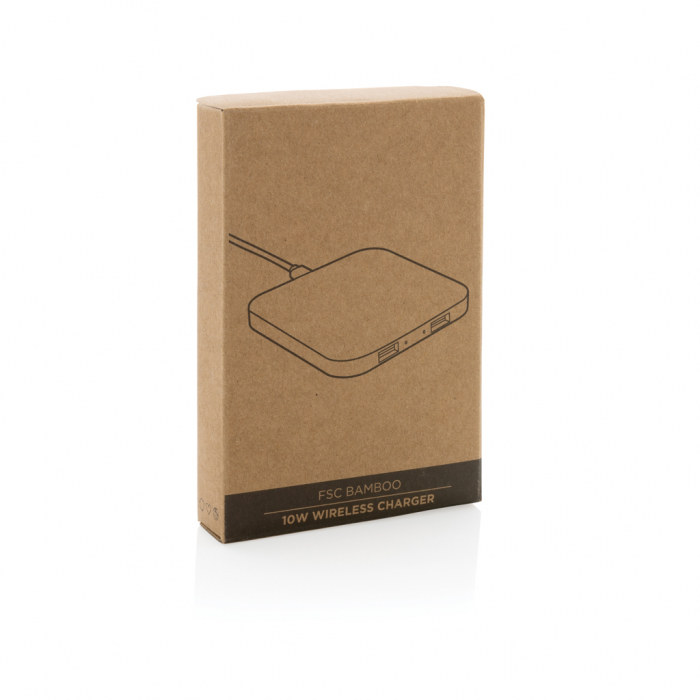 Incarcator wireless din bambus 10W cu port USB, incarcare rapida si eco [9]