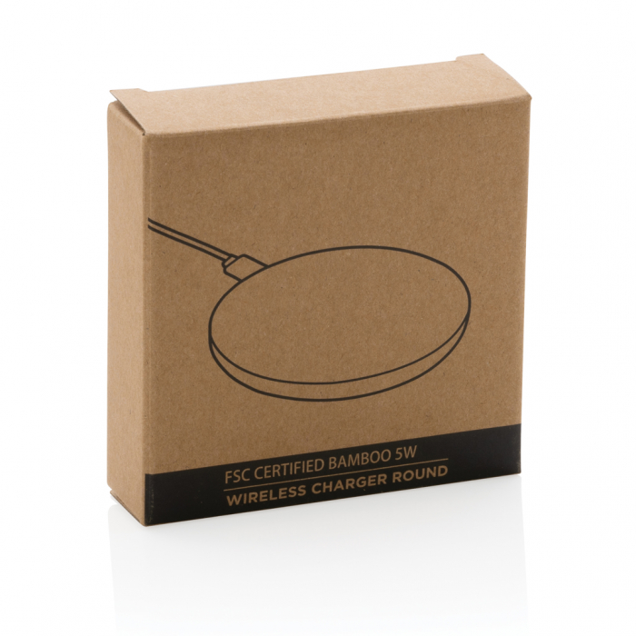 Incarcator wireless rotund 5W din bambus FSC® [9]