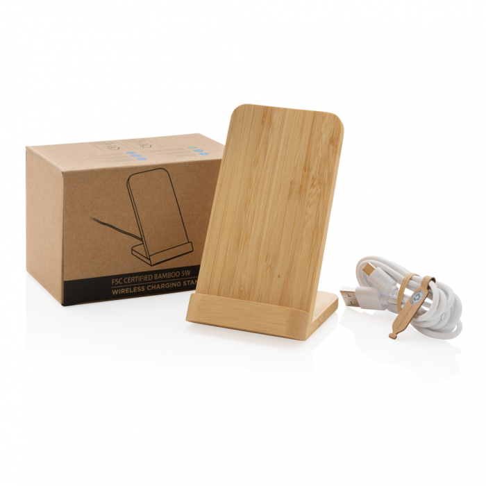 Stand de incarcare wireless Bamboo 5W – bambus natural FSC® [4]