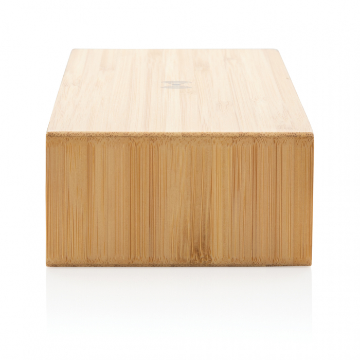 Ceas din bambus cu incarcator wireless 5W si port USB [6]