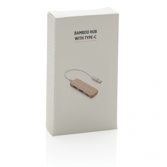 Hub USB 2.0 din bambus, 2xUSB-A + 1xUSB-C [7]