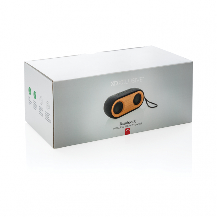 Boxa portabila dubla 10W Bamboo X, bambus natural si material textil eco [6]
