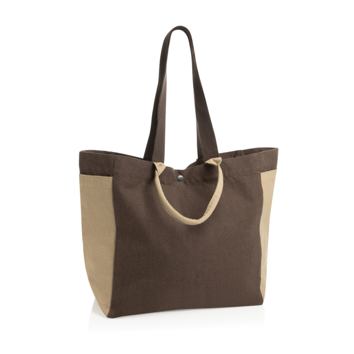 Geanta shopper BEAU AWARE™ din panza reciclata 400 g/m², manere multiple si buzunare laterale [2]