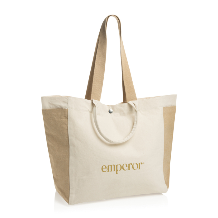 Geanta shopper BEAU AWARE™ din panza reciclata 400 g/m², manere multiple si buzunare laterale [5]