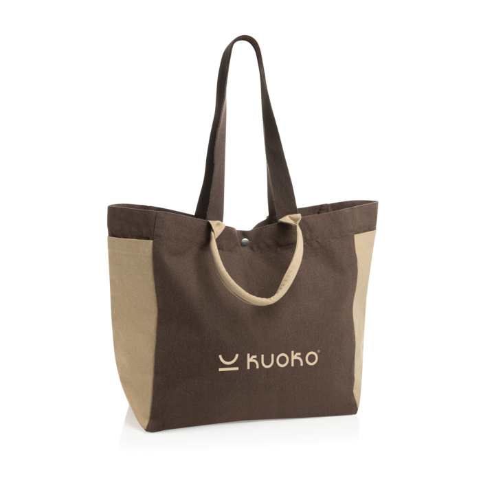 Geanta shopper BEAU AWARE™ din panza reciclata 400 g/m², manere multiple si buzunare laterale [4]