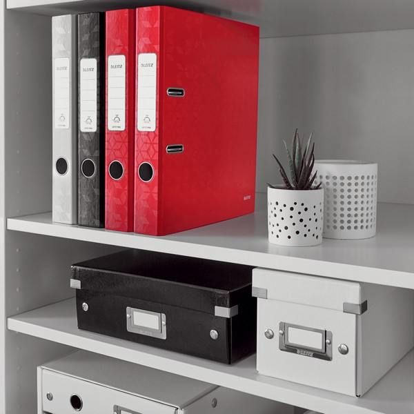 Biblioraft Leitz 180 WOW, A4, 50mm, carton laminat, alb metalizat [2]