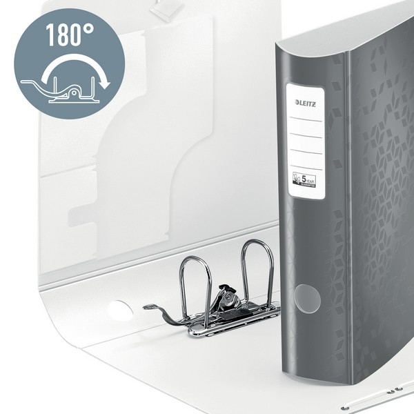 Biblioraft Leitz Active WOW 180°, A4, 75mm, polyfoam, roz metalizat [2]