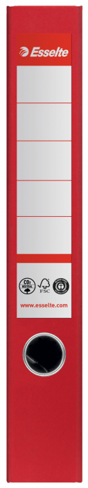 Biblioraft Esselte No.1 Power Recycled, carton, 100% reciclat, reciclabil, certificare FSC, A4, 50 mm, rosu [2]