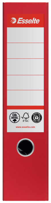 Biblioraft Esselte No.1 Power Recycled, carton, 100% reciclat, reciclabil, certificare FSC, A4, 75 mm, rosu [2]