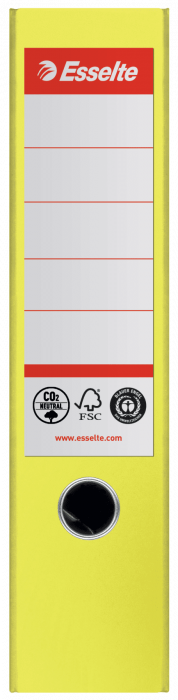 Biblioraft Esselte No.1 Power Recycled, carton, 100% reciclat, reciclabil, certificare FSC, A4, 75 mm, galben [2]
