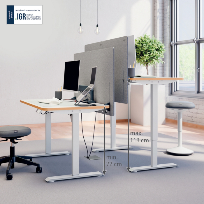 Birou ergonomic electric LEITZ Ergo 120x70 cm reglabil pe inaltime alb [5]