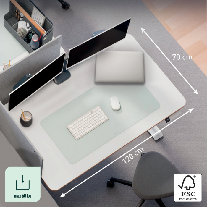 Birou ergonomic electric LEITZ Ergo 120x70 cm reglabil pe inaltime alb [6]