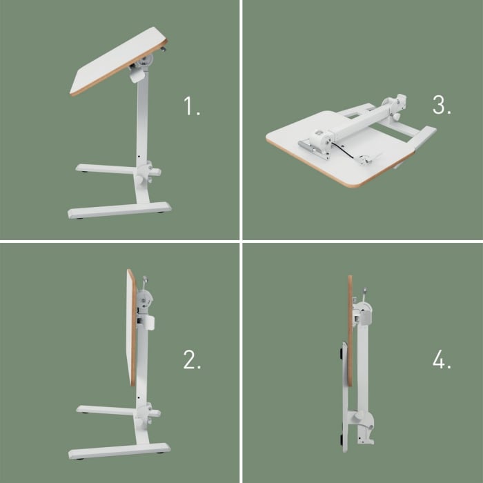 Birou ergonomic pliabil Leitz Ergo, alb, reglabil 74-109 cm, blat 65x46 cm [3]