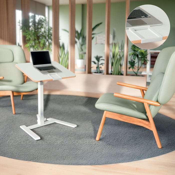 Birou ergonomic pliabil Leitz Ergo, alb, reglabil 74-109 cm, blat 65x46 cm [7]