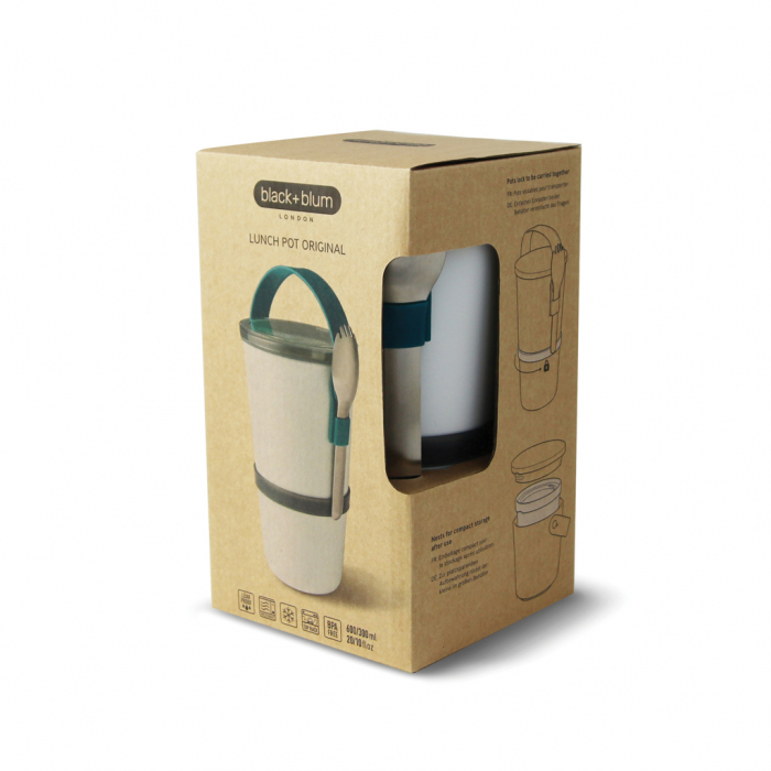Caserola Black+Blum Lunch Pot Original – 2 recipiente etanse cu spork inox [23]