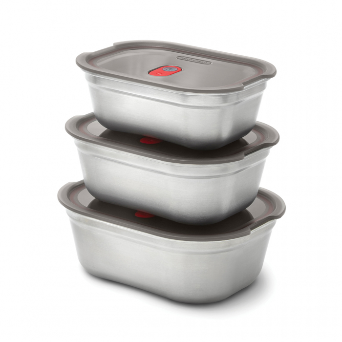 Set 3 caserole Black+Blum Mealprep din inox  [2]