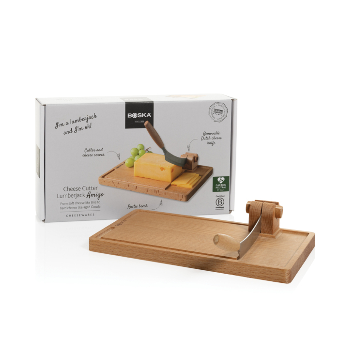 Platou servire branza cu cutit detasabil, BOSKA Cheese Cutter Lumberjack Amigo [3]
