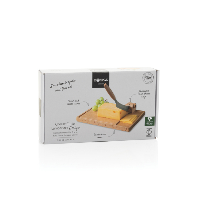 Platou servire branza cu cutit detasabil, BOSKA Cheese Cutter Lumberjack Amigo [13]
