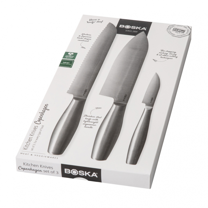 Set cutite bucatarie BOSKA Copenhagen, 3 piese inox, garantie pe viata [9]