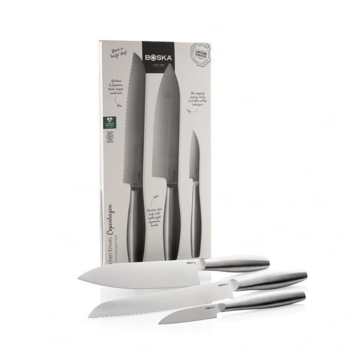 Set cutite bucatarie BOSKA Copenhagen, 3 piese inox, garantie pe viata [7]