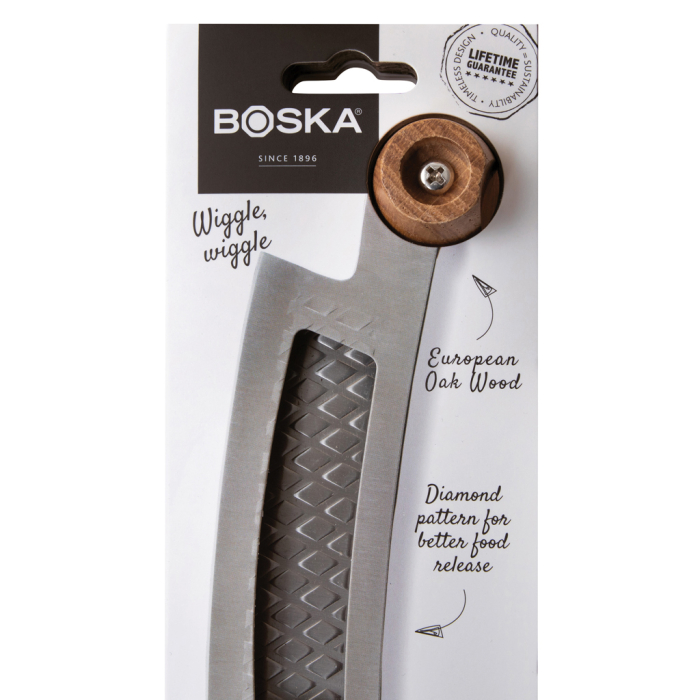 Cutit BOSKA Pizza & Cheese Oslo+Nr.4, otel inoxidabil, manere din stejar, iF Design Award [19]
