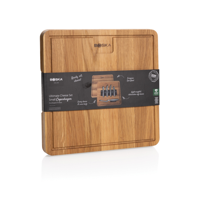 Set BOSKA Ultimate Cheese Set Small Copenhagen cu platou din stejar european, 5 cutite din otel inoxidabil [2]