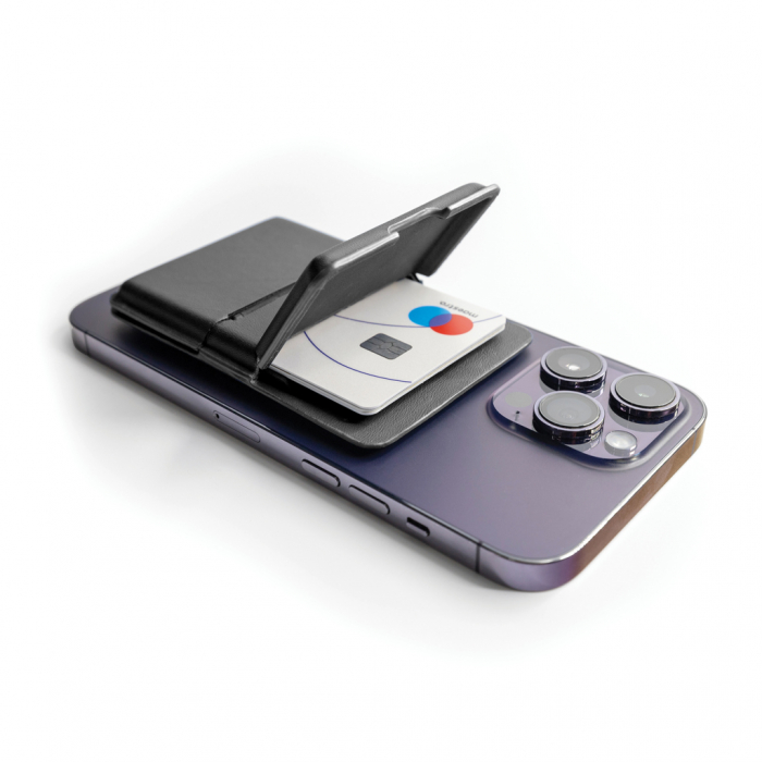 Portofel magnetic pentru telefon C-Secure MagSafe, protectie RFID, suport stand [5]