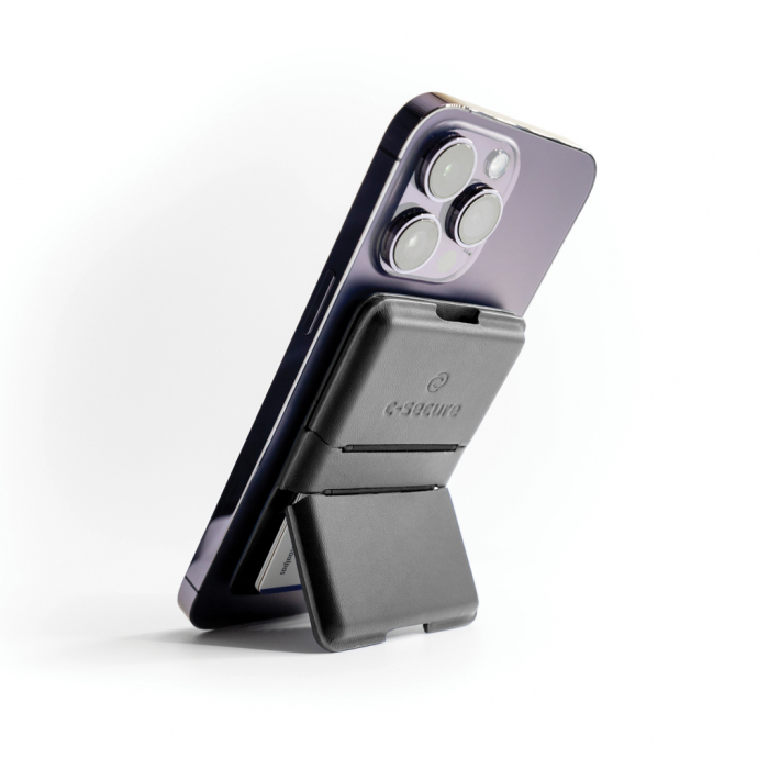 Portofel magnetic pentru telefon C-Secure MagSafe, protectie RFID, suport stand [3]