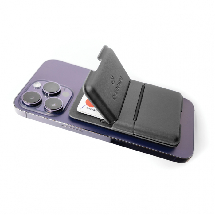 Portofel magnetic pentru telefon C-Secure MagSafe, protectie RFID, suport stand [6]