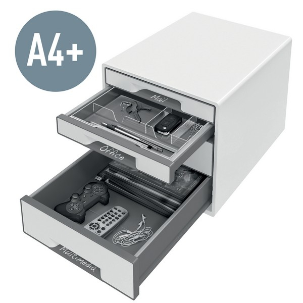 Cabinet cu 4 sertare Leitz WOW cu tavita organizare, alb-mov [8]