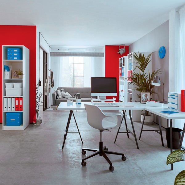 Cabinet cu 5 sertare Leitz WOW cu tavita organizare, alb-roz [4]