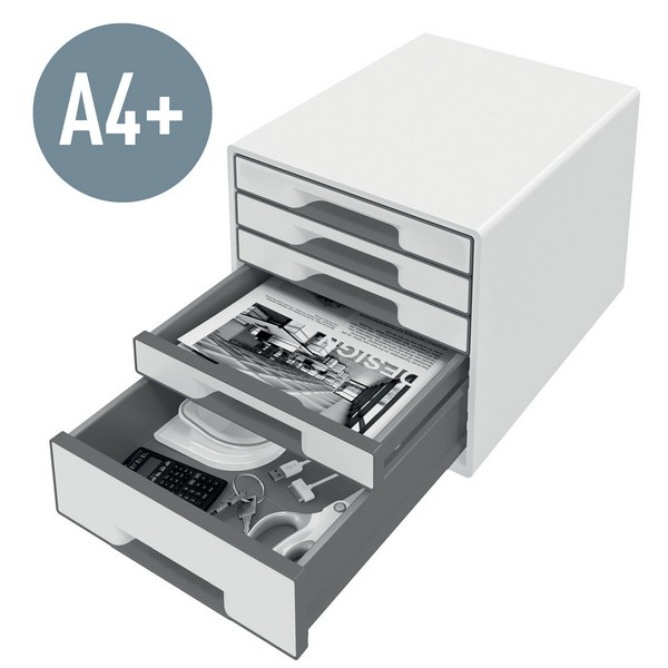 Cabinet cu 5 sertare Leitz WOW cu tavita organizare, alb-roz [7]