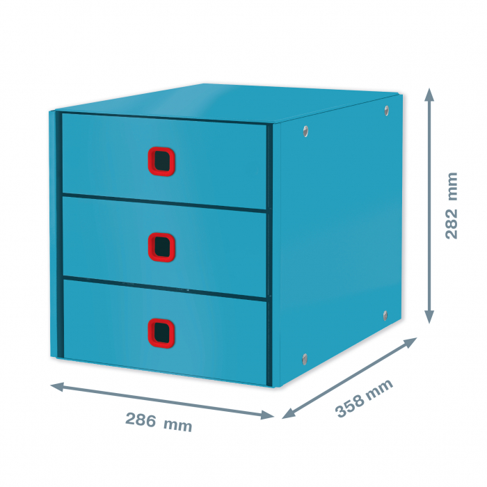 Cabinet cu sertare Leitz Cosy Click & Store, 3 sertare, carton laminat, A4 [2]