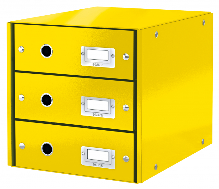 Cabinet cu 3 sertare Leitz WOW Click&Store, galben [2]