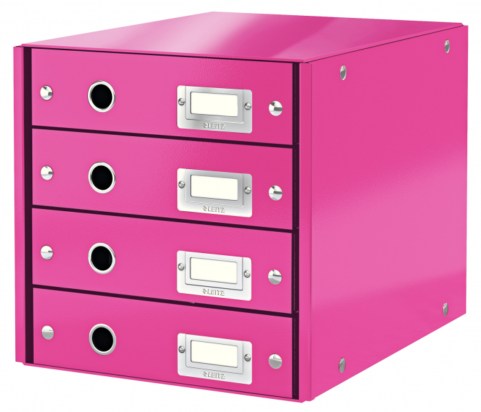 Cabinet cu 4 sertare Leitz WOW Click&Store, roz [2]