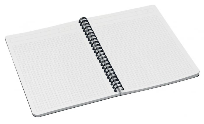 Caiet de birou Leitz Office, carton laminat, certificare FSC, reciclabil, A5, 90 coli, cu spira, matematica [7]