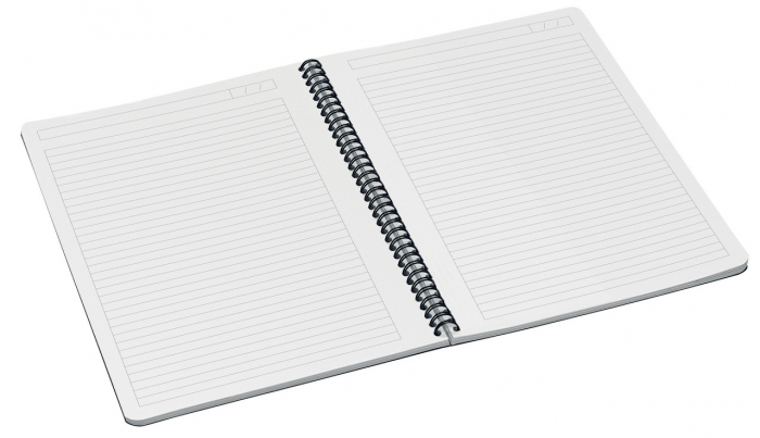 Caiet de birou Leitz Office, PP, certificare FSC, reciclabil, A4, 90 coli, cu spira, dictando, albastru [3]