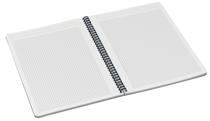 Caiet de birou Leitz Office, PP, certificare FSC, reciclabil, A4, 90 coli, cu spira, matematica, albastru [5]