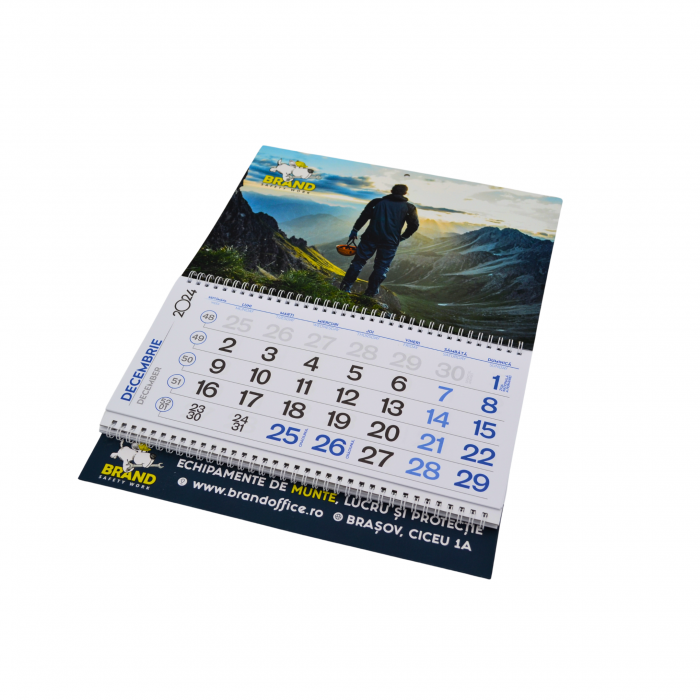 Calendar perete triptic pliat rigid rosu [4]