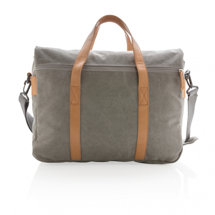 Geanta laptop canvas 16L, naturala, fara PVC [4]