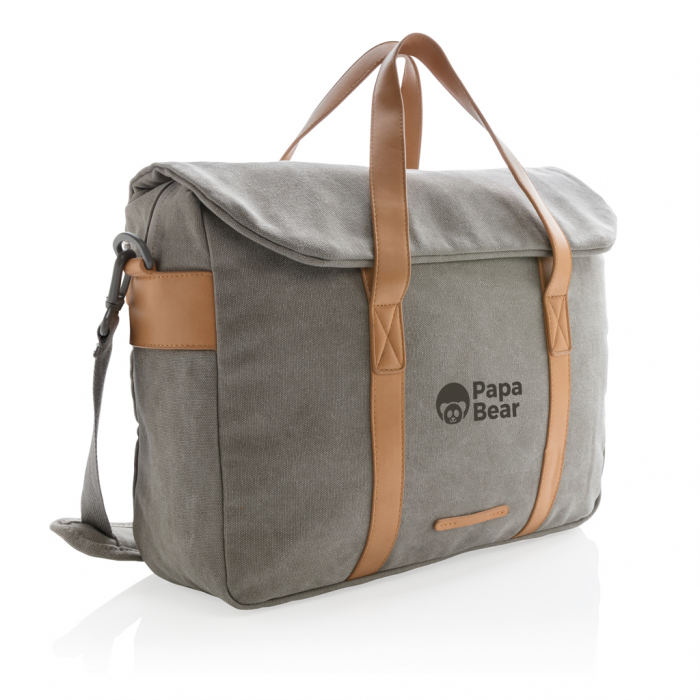 Geanta laptop canvas 16L, naturala, fara PVC [8]