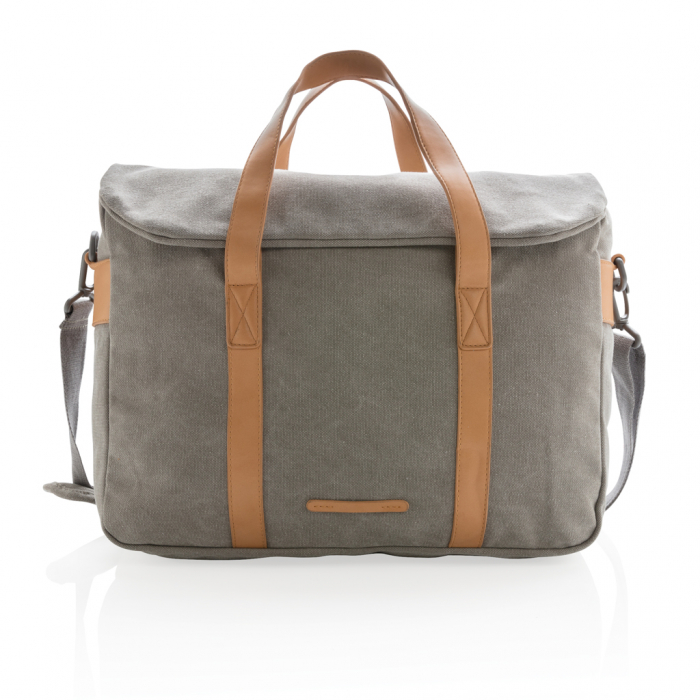 Geanta laptop canvas 16L, naturala, fara PVC [3]