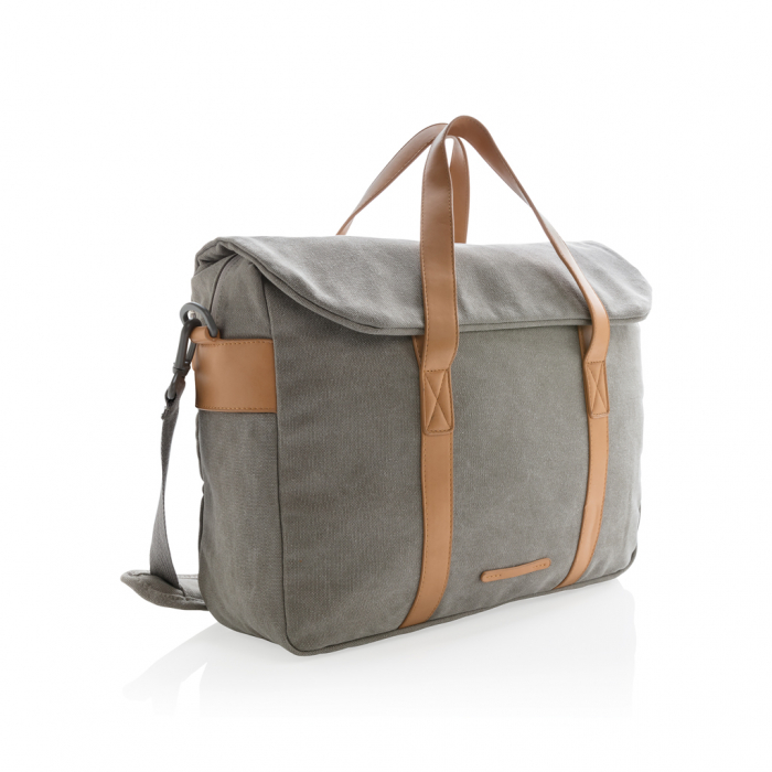 Geanta laptop canvas 16L, naturala, fara PVC [2]