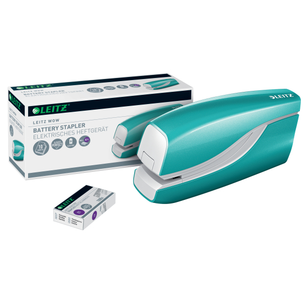 Capsator electric Leitz WOW 10coli albastru metalizat [2]